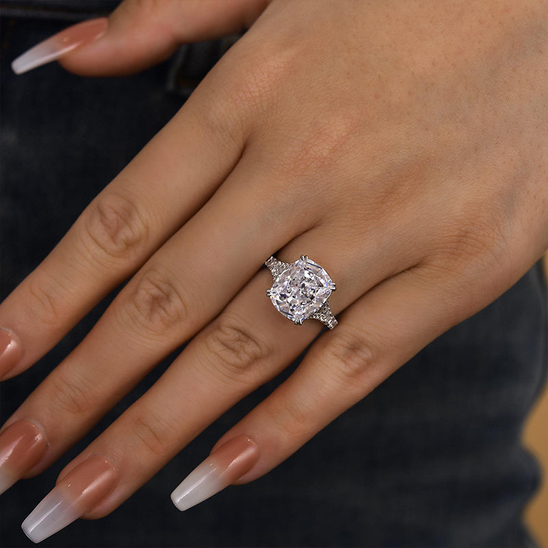 Excellent Split Shank Cushion Engagement Ring