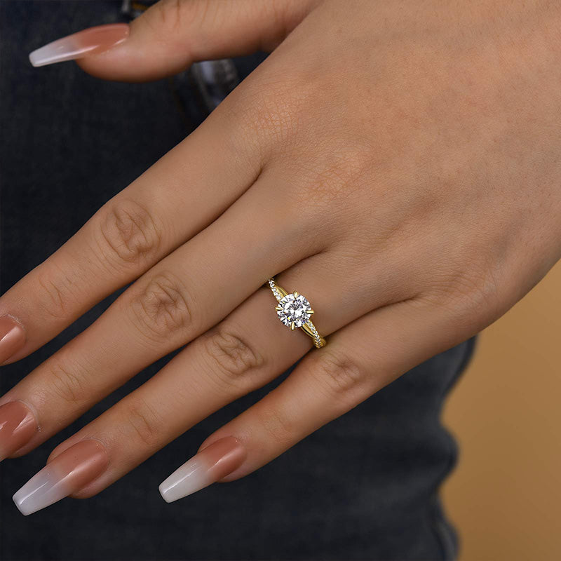 1.25 Carat Twist Round Cut Engagement Ring