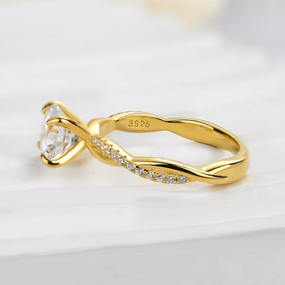 1.25 Carat Twist Round Cut Engagement Ring