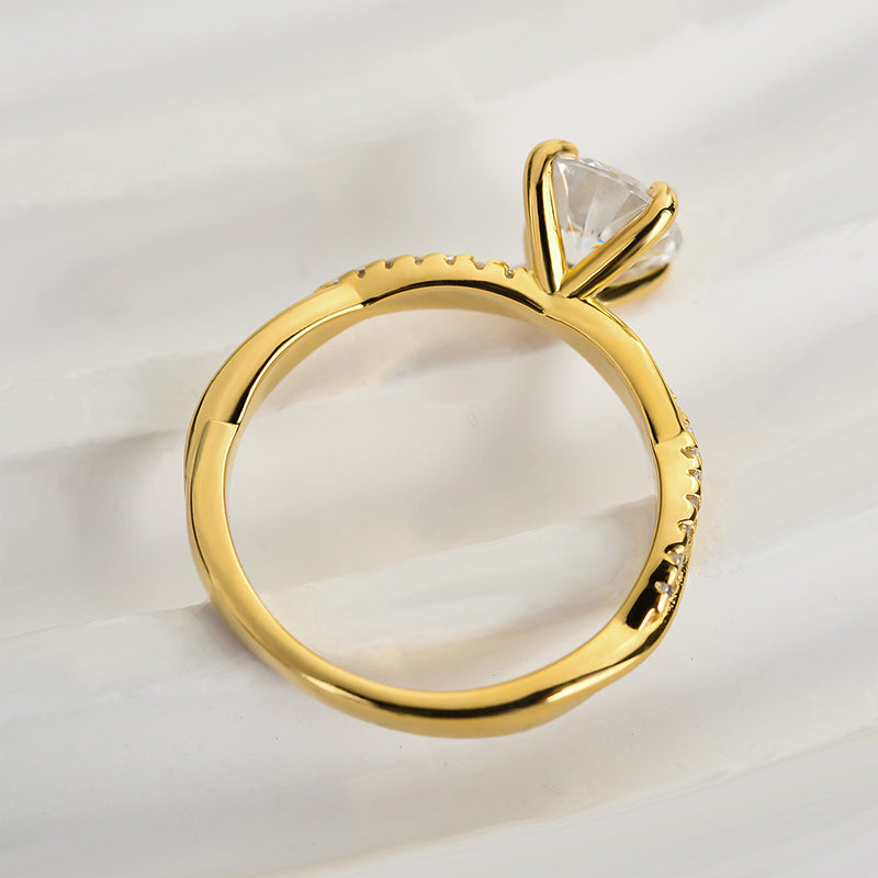 1.25 Carat Twist Round Cut Engagement Ring