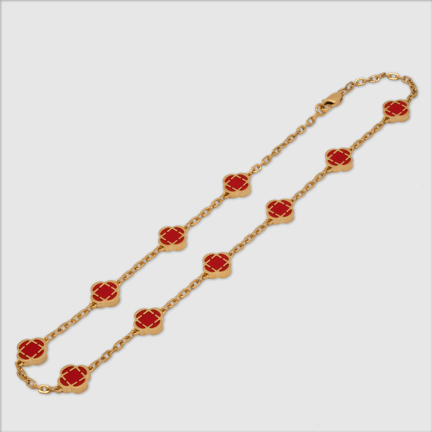 Red Clover Gemstone Necklace