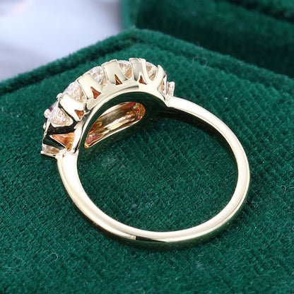 Unique Ruby and Moissanite Cluster Ring Victorian Style Evil Eye Ring