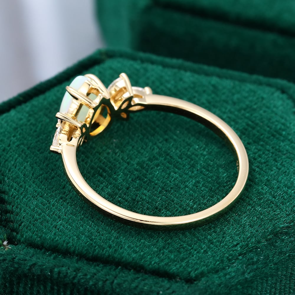 Delicate Pear Shaped Opal Ring