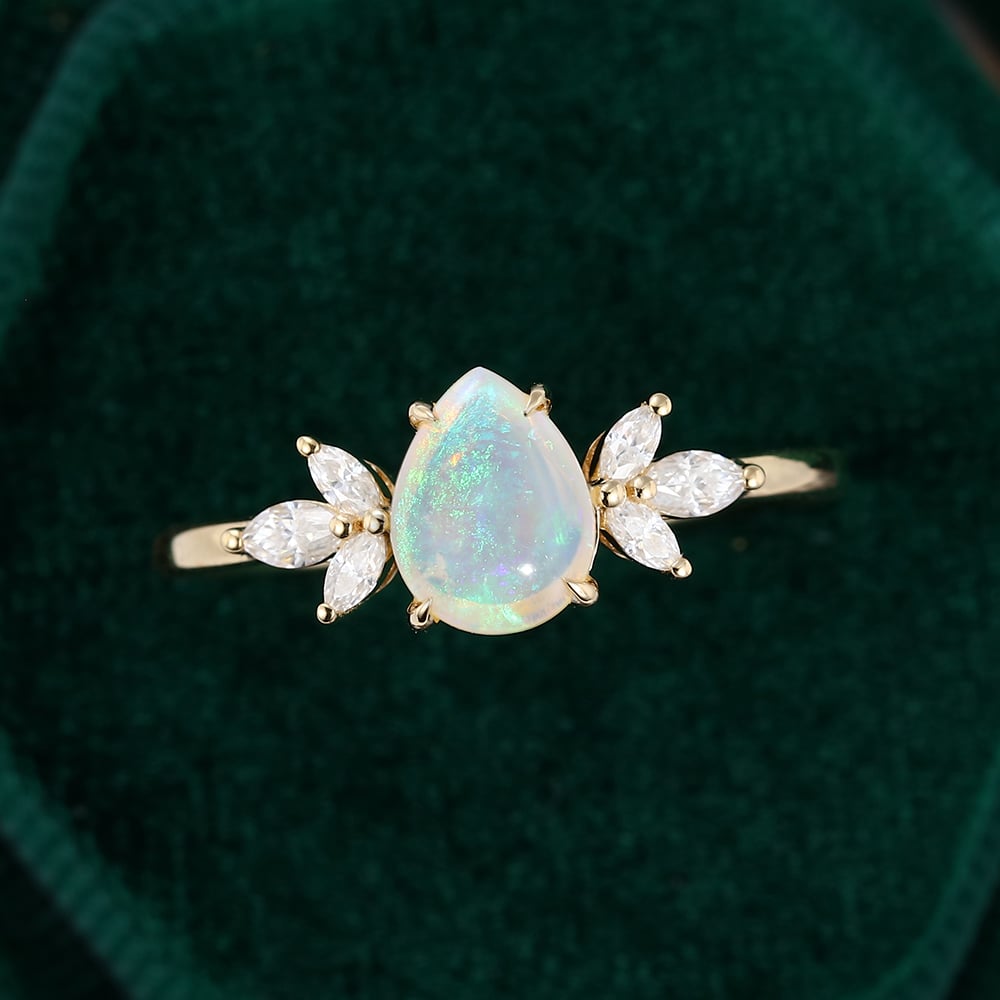 Delicate Pear Shaped Opal Ring