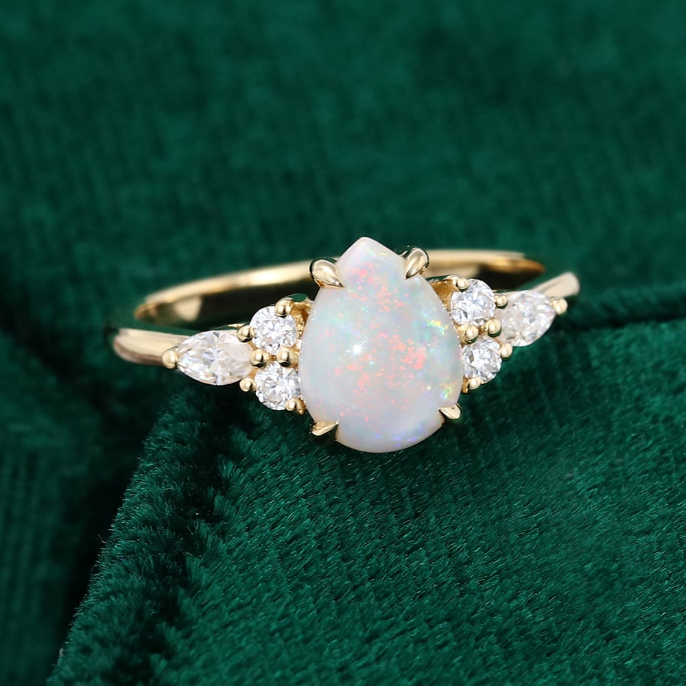 Pear Shaped Opal Engagement Ring