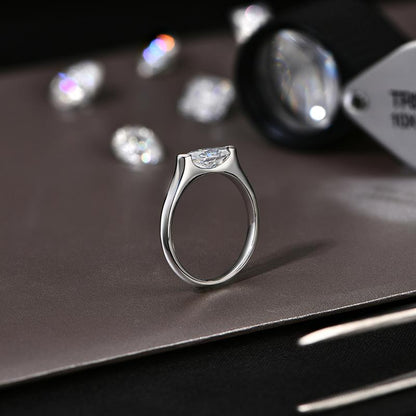 1CT Marquise Shape Synthetic Moissanite Ring