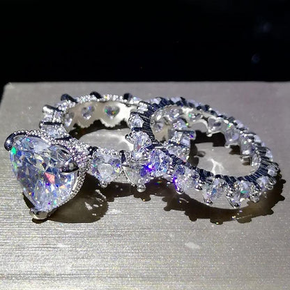 Two-Piece New Heart Ring Set