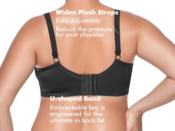 Enchante Floral Lace Unlined BreathableMesh Comfort Non-padded Full Coverage PlusSize Adjustable Straps Underwire Bra