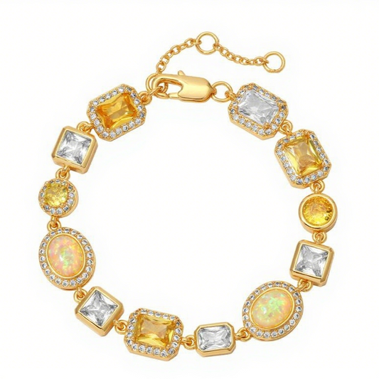 Gilded Yellow Sapphire Gemstone Bracelet