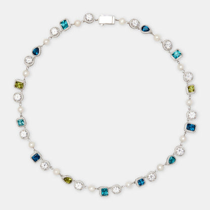 Blue & Green Mixed Gemstone Necklace