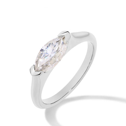 1CT Marquise Shape Synthetic Moissanite Ring