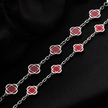 Red Clover Gemstone Necklace