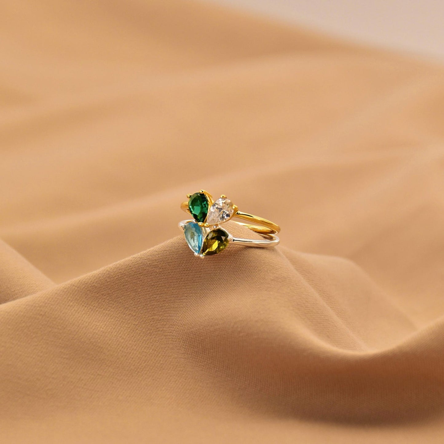 Custom Heart Birthstone Ring