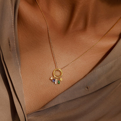 Charm Birthstone Necklace-Gift for Her