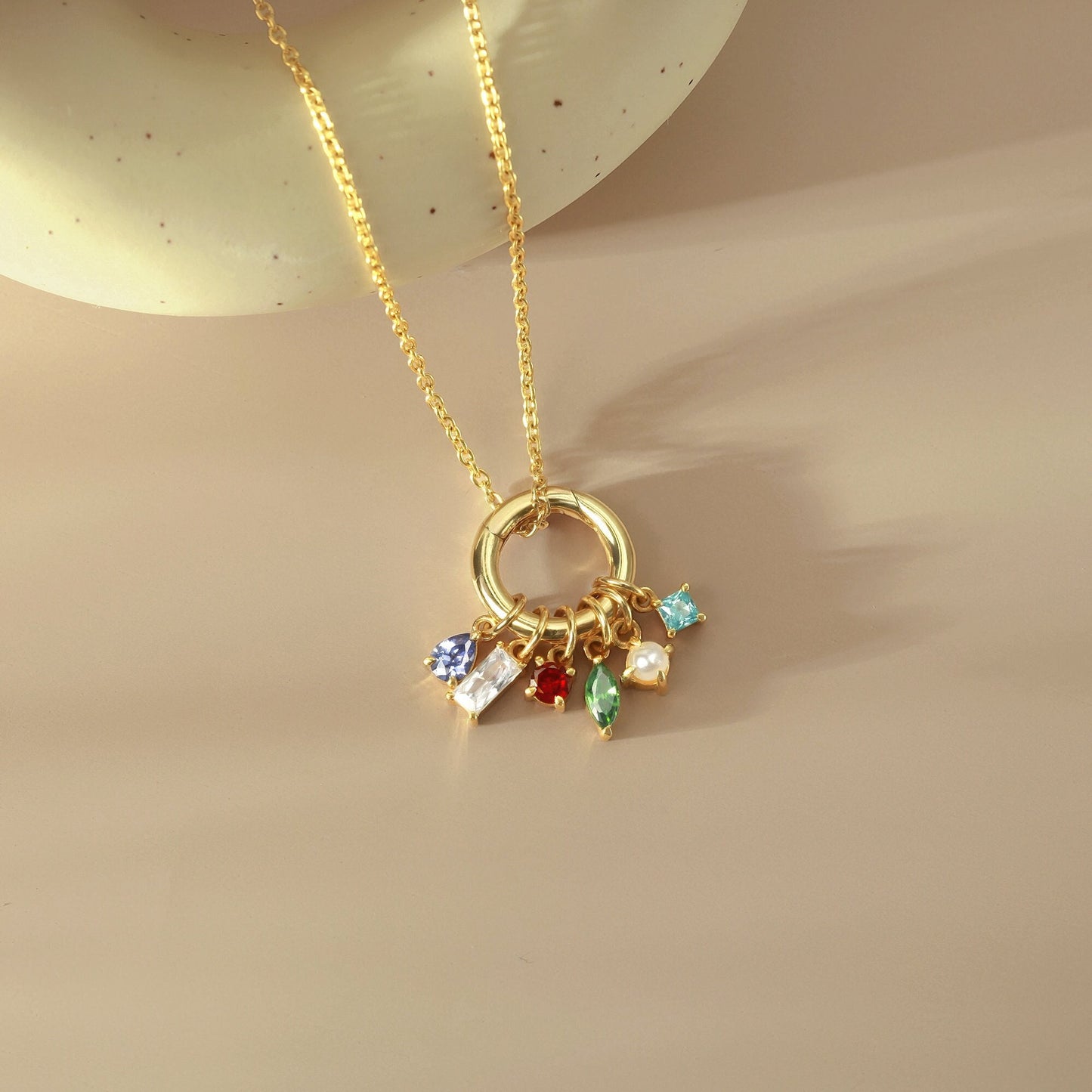Charm Birthstone Necklace-Gift for Her