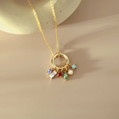 Charm Birthstone Necklace-Gift for Her