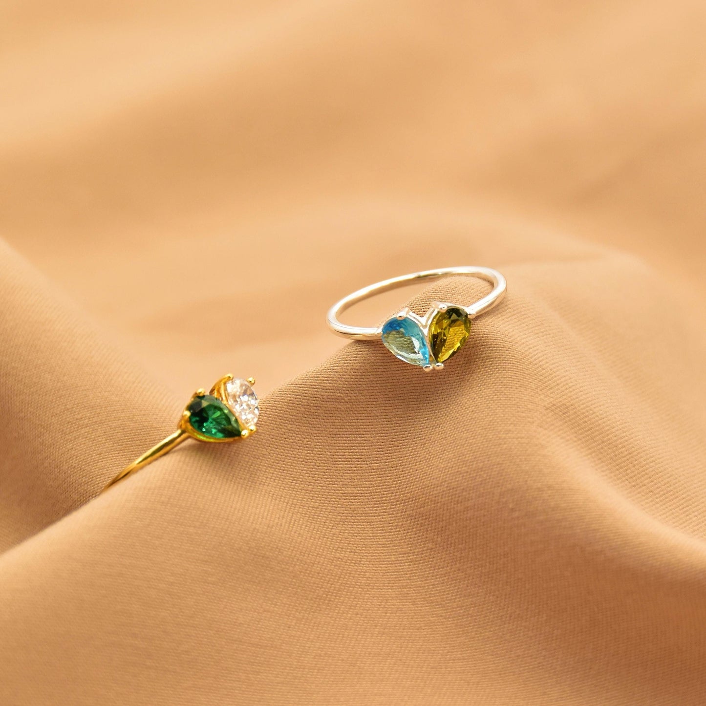 Custom Heart Birthstone Ring
