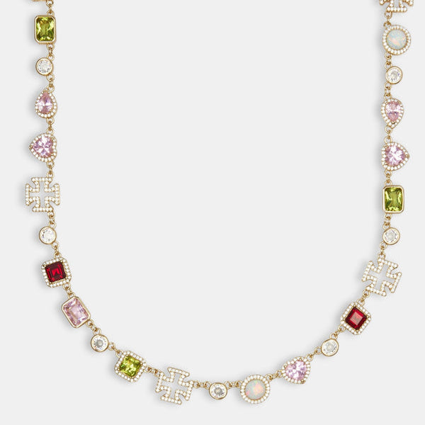 Pink Heart Multi Gemstone Necklace