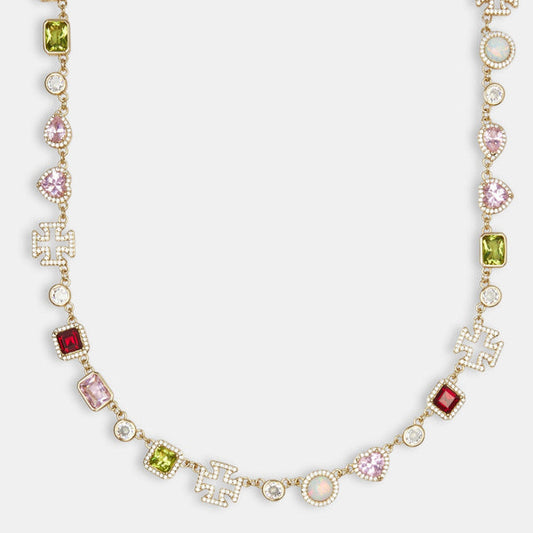 Pink Heart Multi Gemstone Necklace