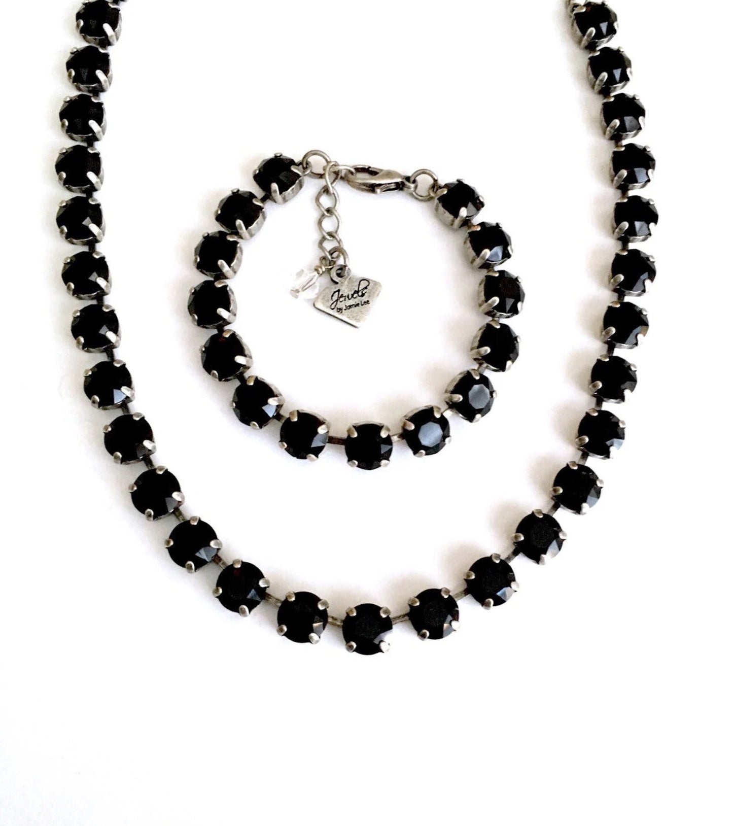 Black Onyx Crystal  Statement Necklace