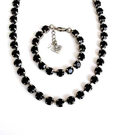 Black Onyx Crystal  Statement Necklace