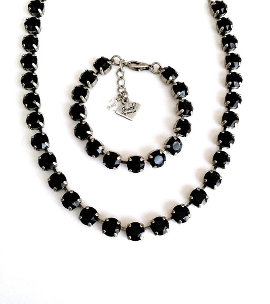 Black Onyx Crystal  Statement Necklace