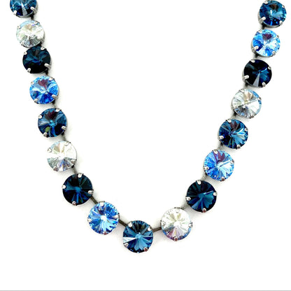 Blue Gradient Crystal Tennis Necklace