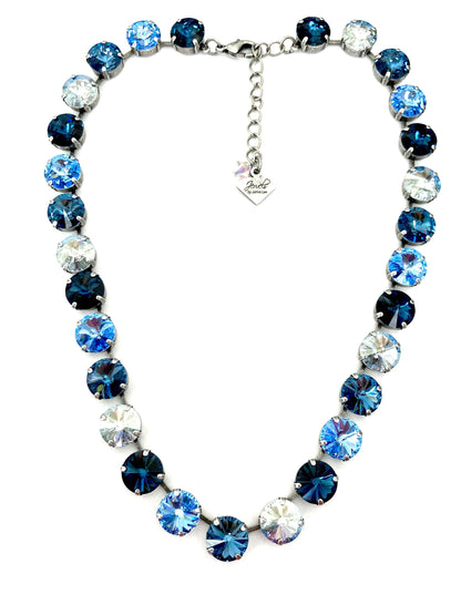 Blue Gradient Crystal Tennis Necklace