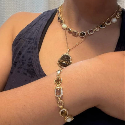 Desert Mirage Opal and Tiger's Eye Gemstone Necklace