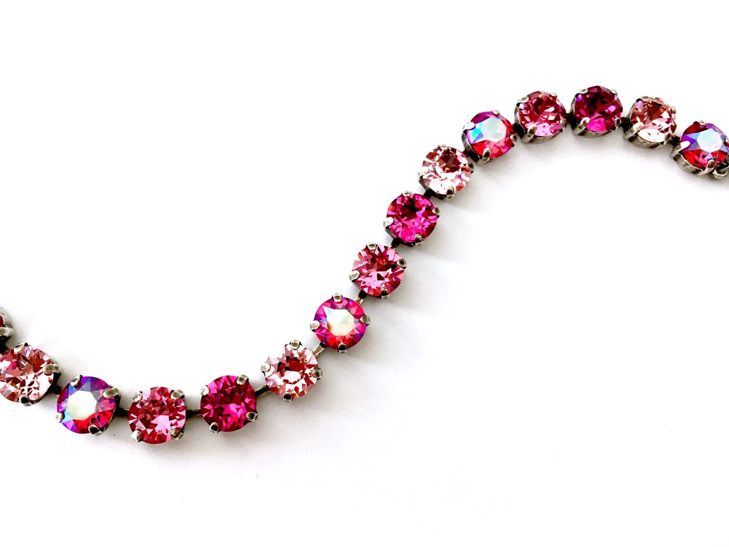 Velvet Rose: Rosy Crystal Tennis Necklace