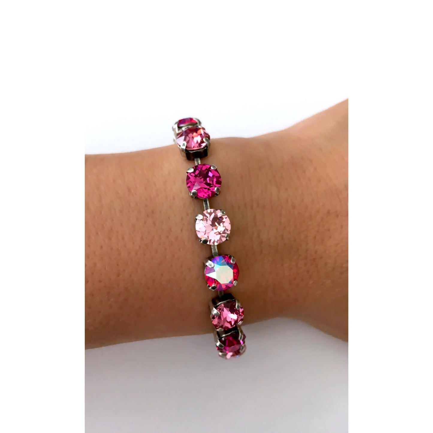 Velvet Rose: Rosy Crystal Tennis Necklace