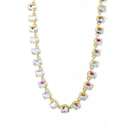Moonlit Mirage: Iridescent Crystal Necklace