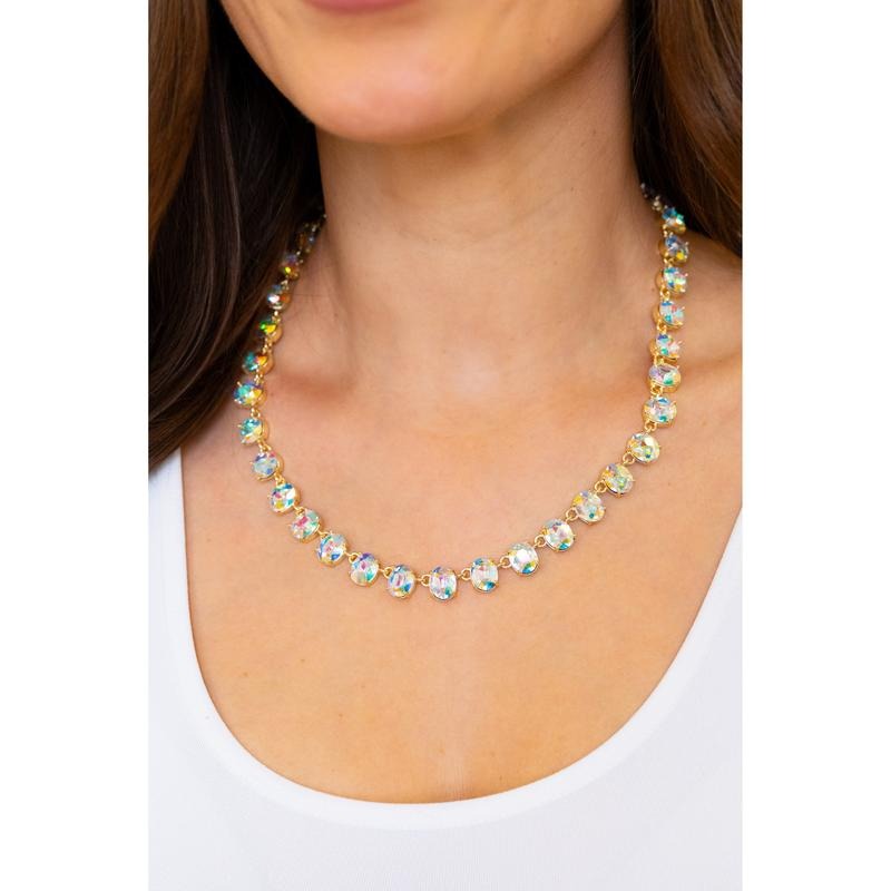 Moonlit Mirage: Iridescent Crystal Necklace