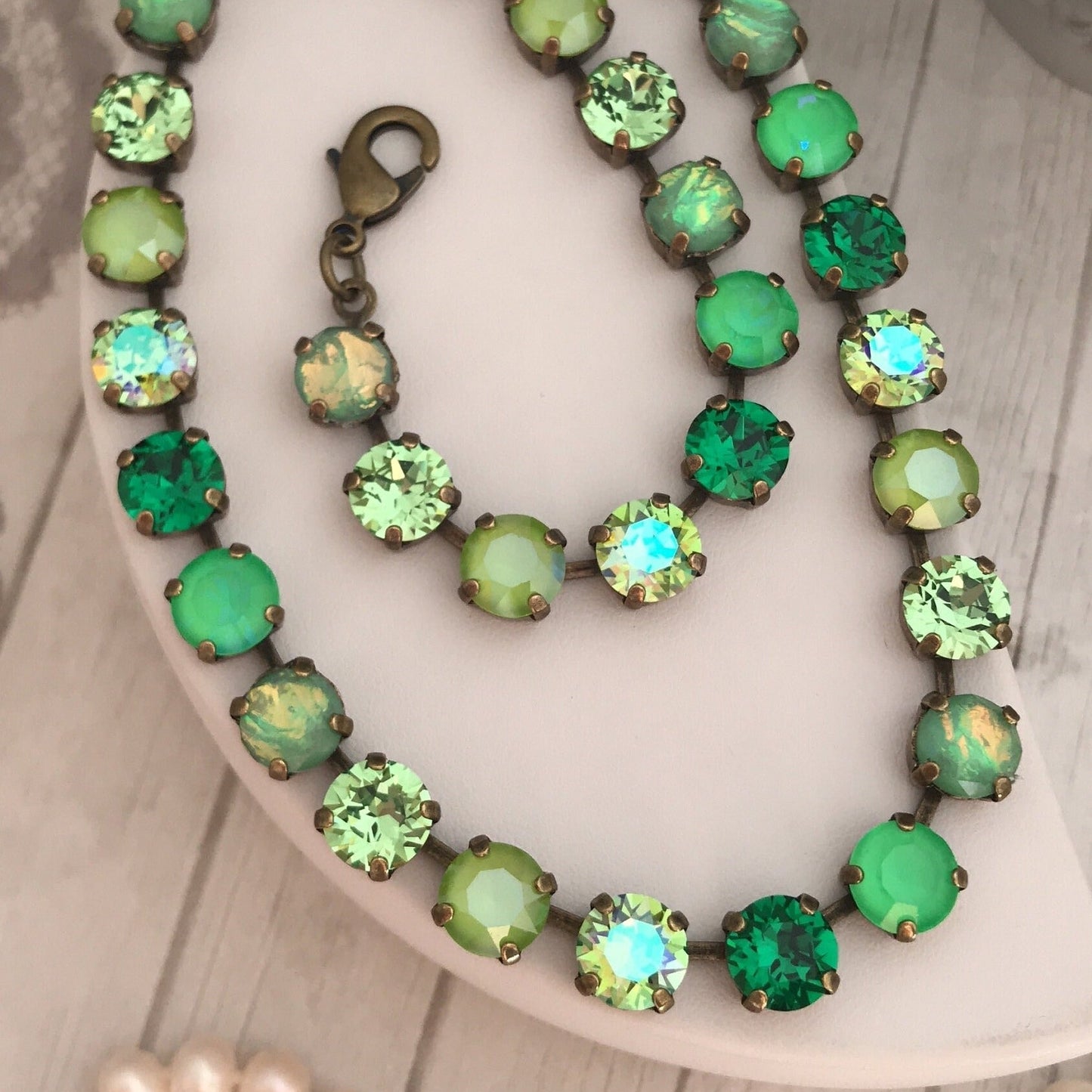 Electric Eden: Neon Spectrum Crystal Tennis Necklace