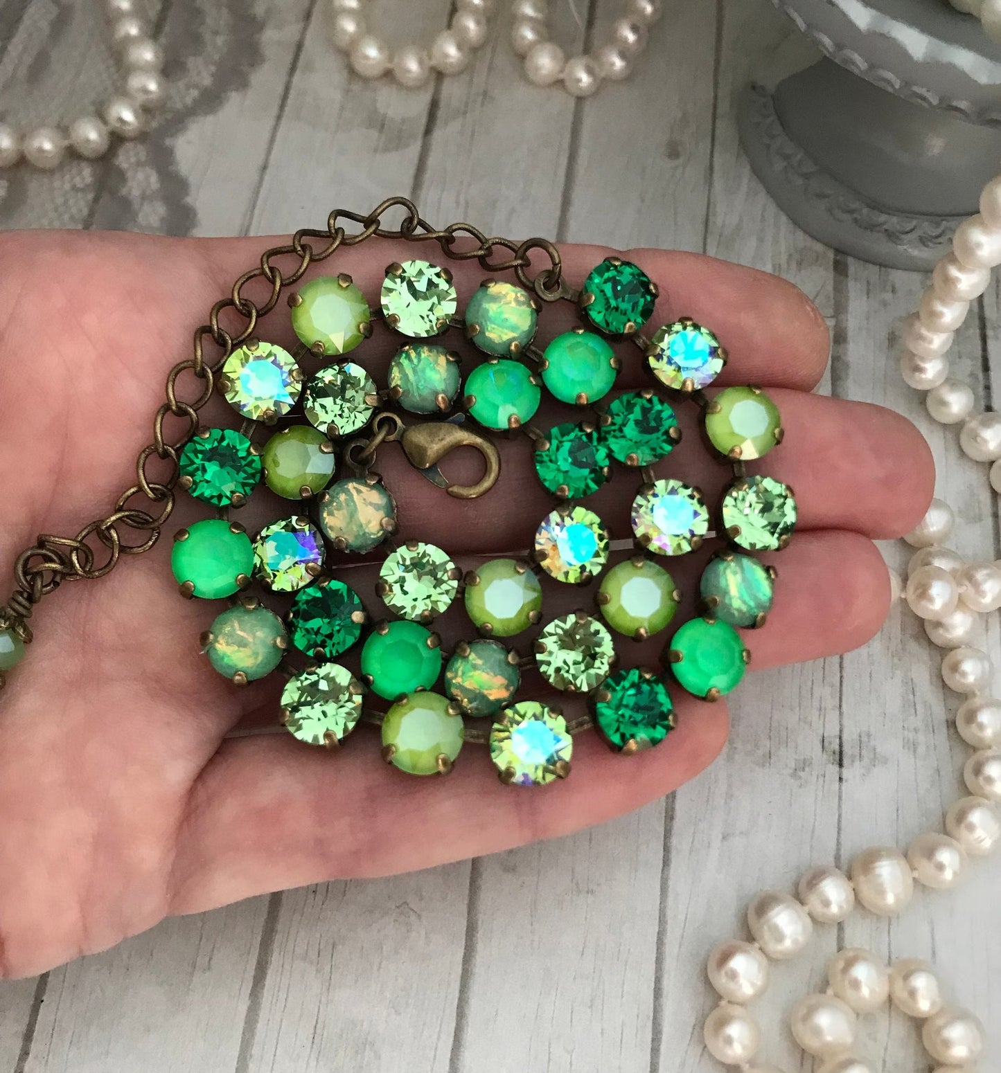 Electric Eden: Neon Spectrum Crystal Tennis Necklace