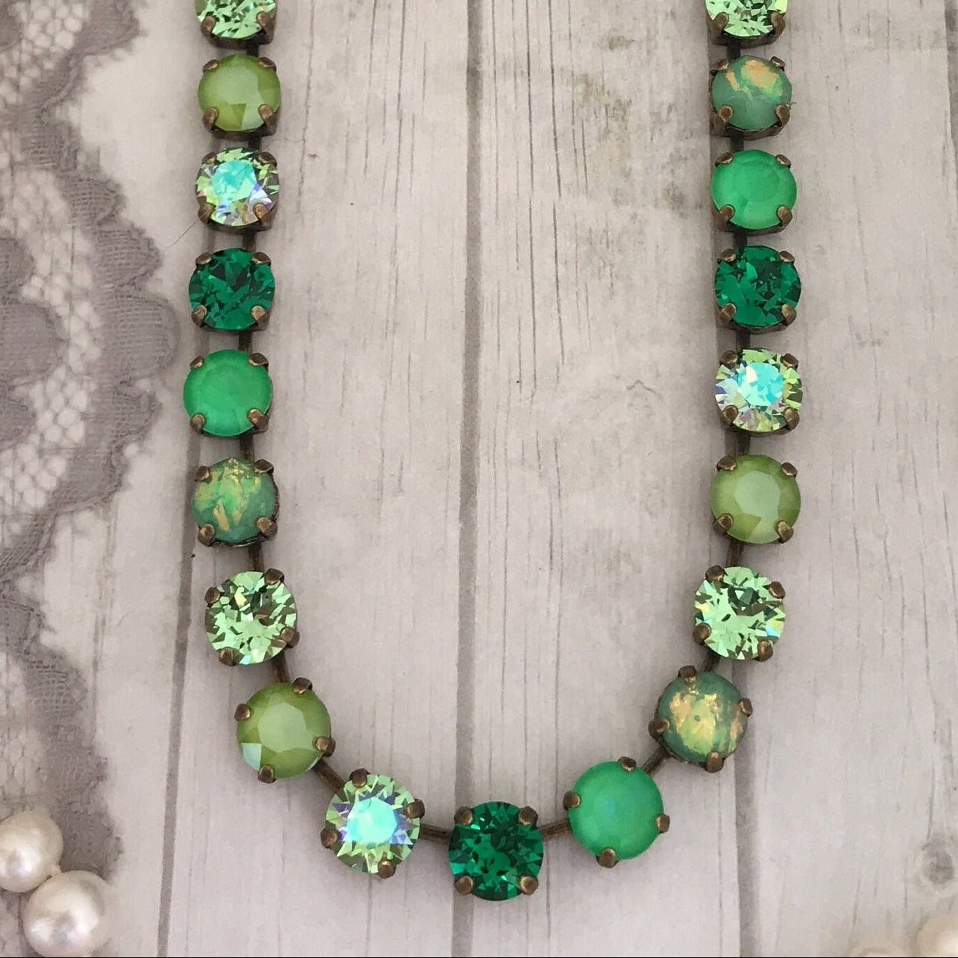 Electric Eden: Neon Spectrum Crystal Tennis Necklace