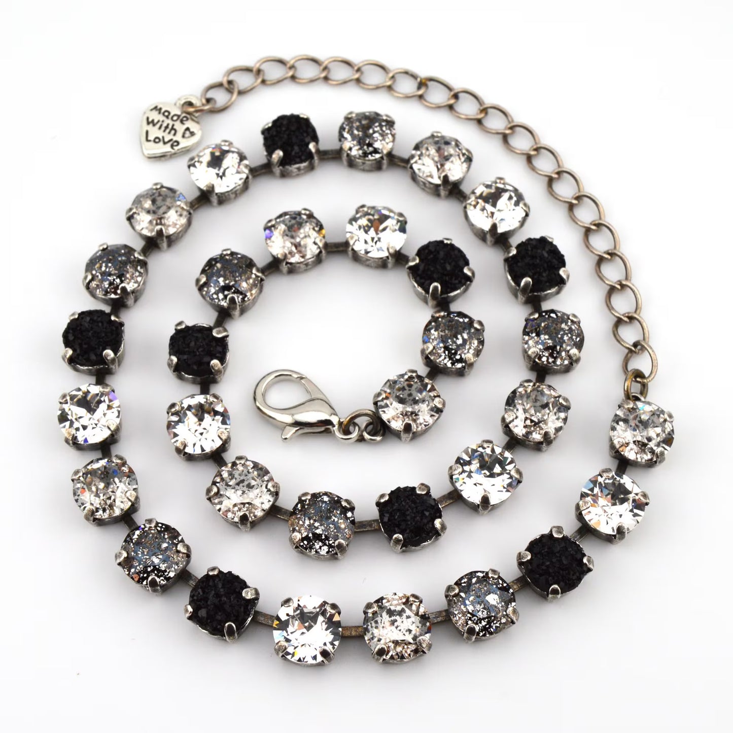 Shadow & Light: Black & White Crystal Necklace
