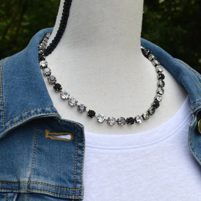 Shadow & Light: Black & White Crystal Necklace