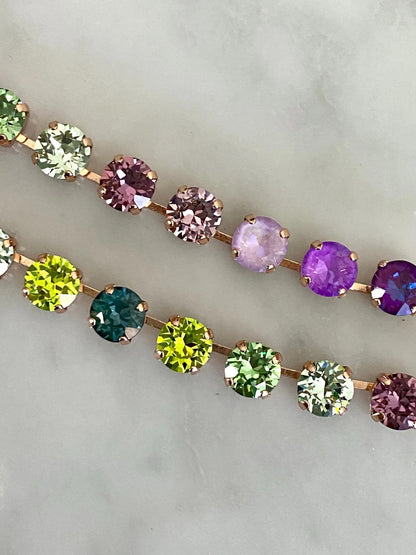 Amethyst & Ivy Glow: Jewel-Tone Crystal Necklace