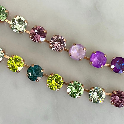 Violet-to-Emergrad Crystal Tennis Necklace