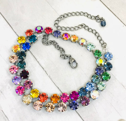 Rainbow Radiance Multi-Gemstone Crystal Necklace