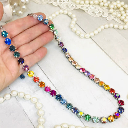 Rainbow Radiance Multi-Gemstone Crystal Necklace