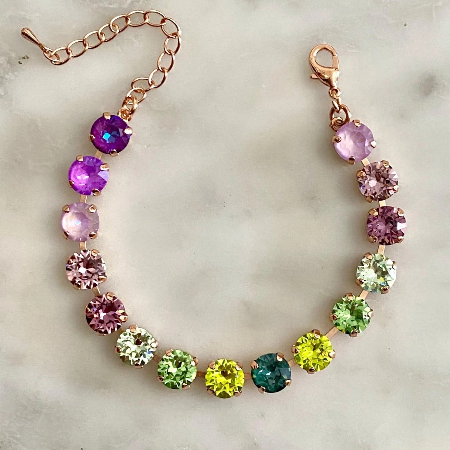 Amethyst & Ivy Glow: Jewel-Tone Crystal Necklace