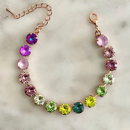 Amethyst & Ivy Glow: Jewel-Tone Crystal Necklace