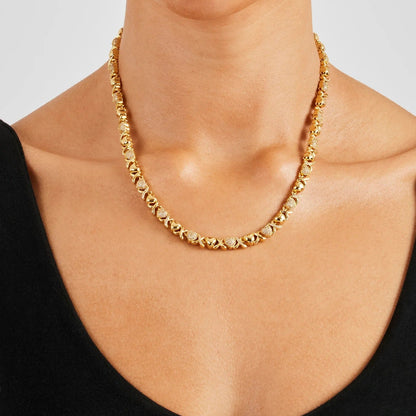 Gold XOXO Diamond Gemstone Necklace