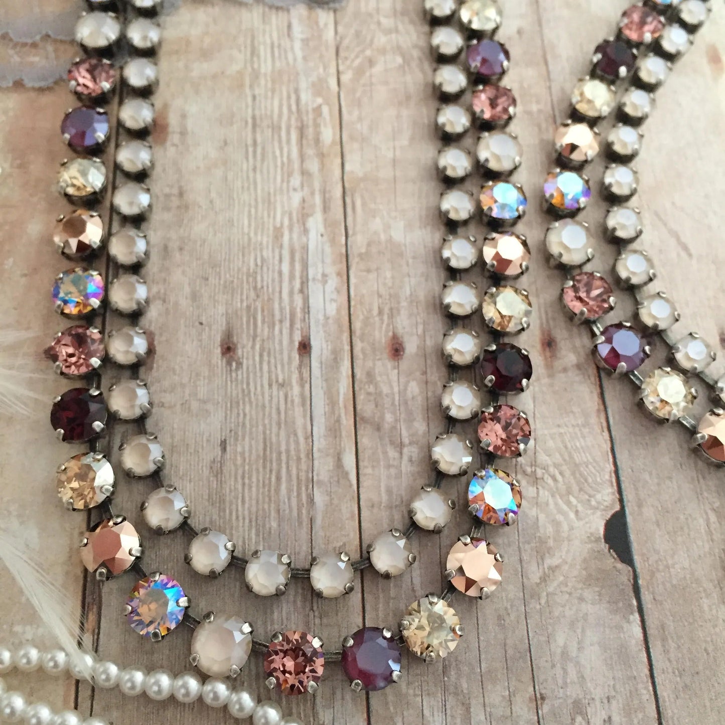 Neutral Spectrum Warm-Toned Crystal statement necklace
