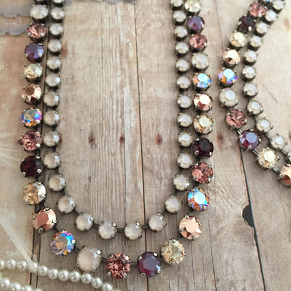 Neutral Spectrum Warm-Toned Crystal statement necklace