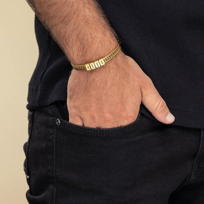 Happy Father's Day Father Gift  Custom Gold Bracelet for Dad with Kids Name Personalize Daddy Bracelet