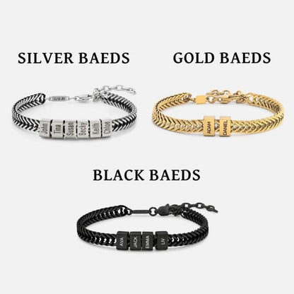 Happy Father's Day Father Gift  Custom Gold Bracelet for Dad with Kids Name Personalize Daddy Bracelet