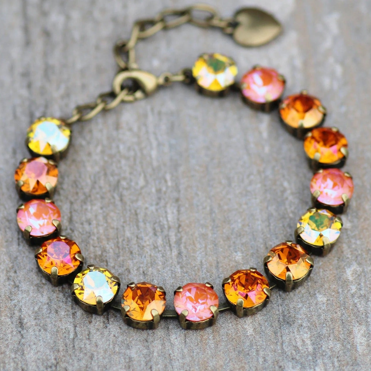 Autumn Ember: Orange Crystal Tennis Necklace
